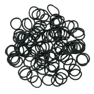 Fako Fashion - Haarelastiekjes Mini - Ø 25mm - 2mm Dik - 100 Stuks - Zwart
