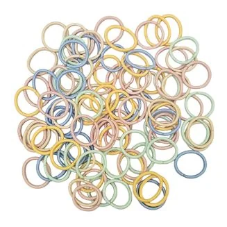 Fako Fashion - Haarelastiekjes Mini - Ø 25mm - 2mm Dik - 100 Stuks - Koreaanse Mix