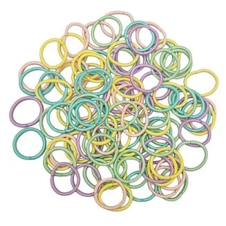 Fako Fashion - Haarelastiekjes Mini - Ø 25mm - 2mm Dik - 100 Stuks - Lente Mix