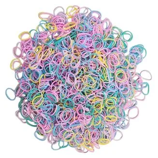 Fako Fashion - 1000x Gekleurde Mini Elastiekjes - Meisjes - Baby - Kinderen - Haar Elastiekjes - Elastiek - Extra Sterk - Neon Mix - 1000 Stuks