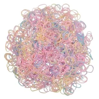 Fako Fashion - 1000x Gekleurde Mini Elastiekjes - Meisjes - Baby - Kinderen - Haar Elastiekjes - Elastiek - Extra Sterk - Soft Mix - 1000 Stuks