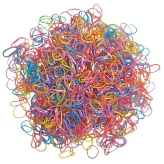 Fako Fashion - 1000x Gekleurde Mini Elastiekjes - Meisjes - Baby - Kinderen - Haar Elastiekjes - Elastiek - Extra Sterk - Spring Mix - 1000 Stuks