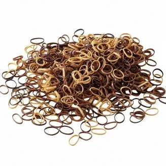 Fako Fashion - 1000x Gekleurde Mini Elastiekjes Bruin - Meisjes - Baby - Kinderen - Haar Elastiekjes - Elastiek - Extra Sterk - Donker Mix - 1000 Stuks