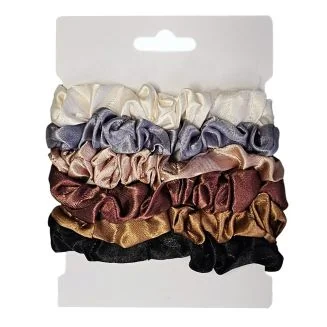Fako Fashion - Haarelastiek - Scrunchie - Haarwokkel - Haarband - Soft & Silk - 6 Stuks