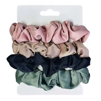 Fako Fashion - Haarelastiek - Scrunchie - Haarwokkel - Haarband - Soft & Silk - 4 Stuks