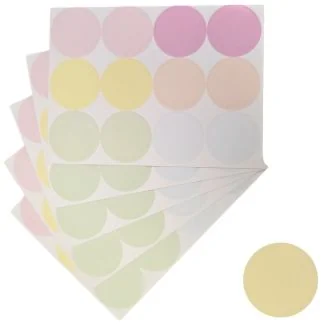 Fako Bijoux - 120 Gekleurde Pastel Stickers Op Vel - 35mm - Diverse Kleuren - Sluitsticker - Sluitzegel - Cadeau Sticker - Mix - 120 Stuks