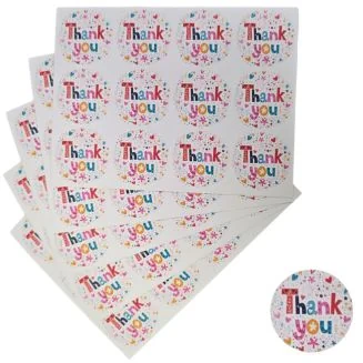 Fako Bijoux - 120 Thank You Stickers Op Vel - 35mm - Thank You Flower Power - Sluitsticker - Sluitzegel - Cadeau Sticker - 120 Stuks
