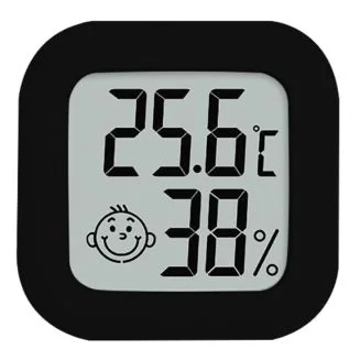 Fako Bijoux - Multifunctionele Hygrometer - Weerstation - Luchtvochtigheidsmeter - Thermometer Voor Binnen - Incl. Batterij & Plakstrip - Zwart