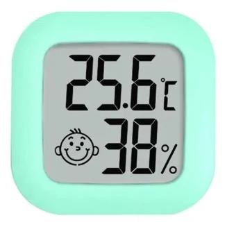 Fako Bijoux - Hygrometer - Weerstation - Luchtvochtigheidsmeter - Thermometer Voor Binnen - Incl. Batterij & Plakstrip - Groen