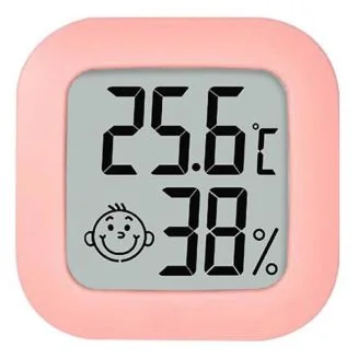 Fako Bijoux - Hygrometer - Weerstation - Luchtvochtigheidsmeter - Thermometer Voor Binnen - Incl. Batterij & Plakstrip - Roze