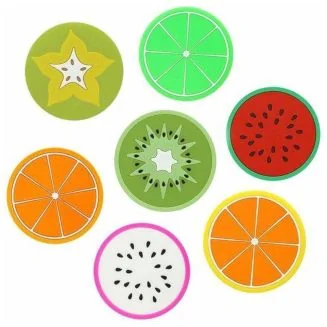 Fako Bijoux - 7 Onderzetters Voor Bekers en Glazen - Kleurige Fruit Motieven - Set 7 Stuks