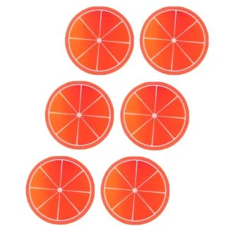 Fako Bijoux - Fruitige Siliconen Onderzetters -  Fruit Collectie - 6 Stuks - 9cm - Sinaasappel