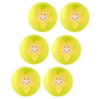 Fako Bijoux - Fruitige Siliconen Onderzetters -  Fruit Collectie - 6 Stuks - 9cm - Carambola