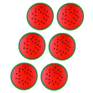 Fako Bijoux - Fruitige Siliconen Onderzetters -  Fruit Collectie - 6 Stuks - 9cm - Watermeloen