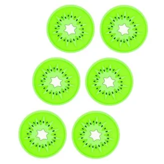 Fako Bijoux - Fruitige Siliconen Onderzetters -  Fruit Collectie - 6 Stuks - 9cm - Kiwi