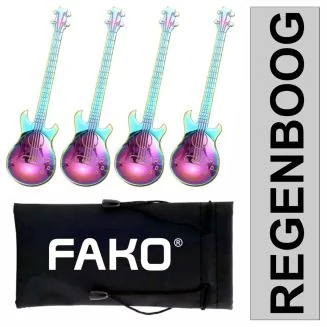 Fako Bijoux - Theelepel / Koffielepel Gitaar - Regenboog - 4 Stuks