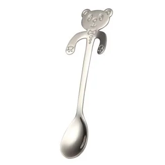 Fako Bijoux - Theelepel / Koffielepel Hangende Beer - Zilver - 1 Stuk