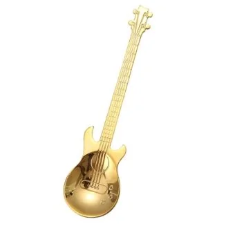 Fako Bijoux - Theelepel / Koffielepel Gitaar - Goud - 1 Stuk