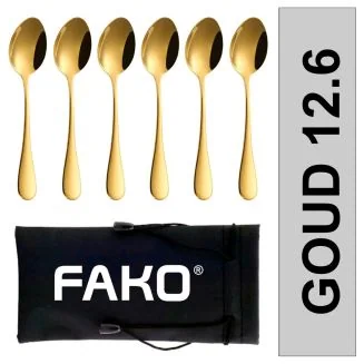 Fako Bijoux - Theelepel / Koffielepel Classic - 12cm - Goud - 6 Stuks