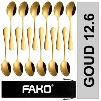 Fako Bijoux - Theelepel / Koffielepel Classic - 12cm - Goud - 12 Stuks