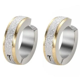 Fako Bijoux - Oorbellen - Oorringen - Stainless Steel - Fake - Zilver/Goud Glitter