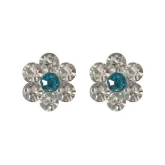 Fako Bijoux - Oorbellen - Steker - Bloem - Kristal - Turquoise