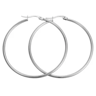 Fako Bijoux - Oorringen - RVS - Stainless Steel - Staal - 70mm - Zilverkleurig