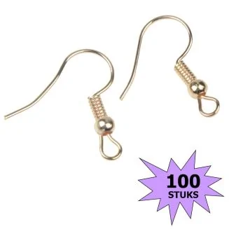 Fako Bijoux - Oorbel Haakjes - Licht Goudkleurig - 100 Stuks