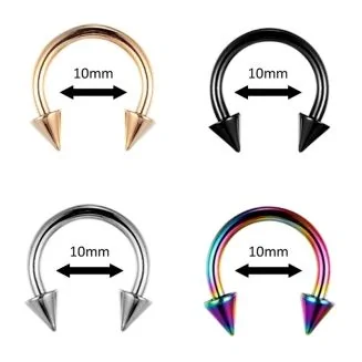 Fako Bijoux - Circular Barbell Piercing - Hoefijzer Spike - 10mm - Set - 4 Stuks