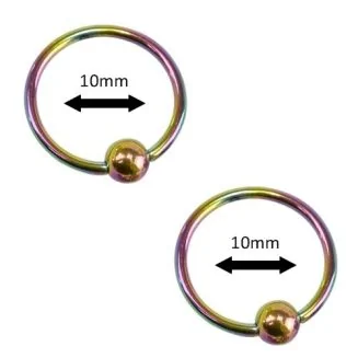 Fako Bijoux - Ball Closure Piercing - Ring - 10mm - Multicolour - 2 Stuks