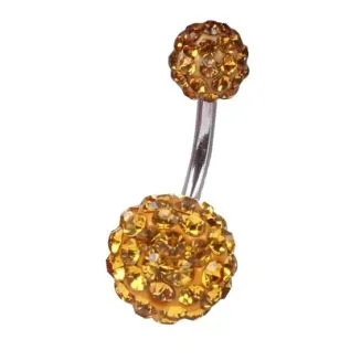 Fako Bijoux - Navelpiercing - Disco Dots Duo - Geel