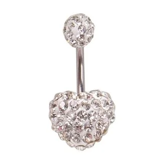 Fako Bijoux - Navelpiercing - Disco Dots Duo - Hart - Wit