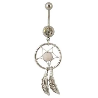 Fako Bijoux - Navelpiercing - Dreamcatcher - Wit