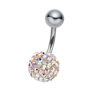 Fako Bijoux - Navelpiercing - Disco Dots - 8mm - Wit MC