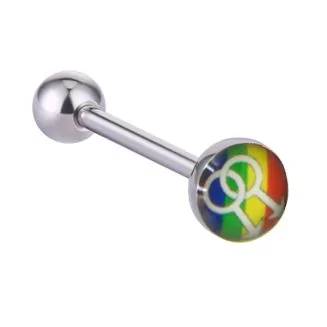 Fako Bijoux - Tongpiercing - Logo - Regenboog Male