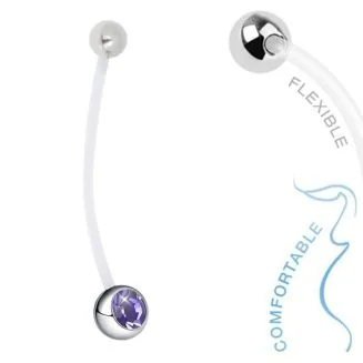 Fako Bijoux - Zwangerschapspiercing - Kristal - Paars