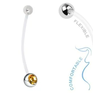 Fako Bijoux - Zwangerschapspiercing - Kristal - Geel