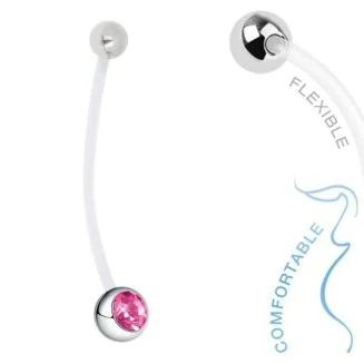 Fako Bijoux - Zwangerschapspiercing - Kristal - Roze