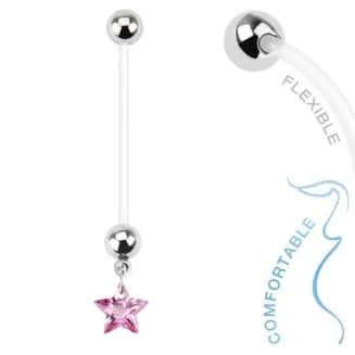 Fako Bijoux - Zwangerschapspiercing - Ster - Roze