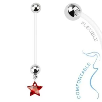 Fako Bijoux - Zwangerschapspiercing - Ster - Rood