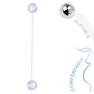 Fako Bijoux - Zwangerschapspiercing - Bioplast Glitter - Transparant