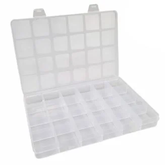 Fako Bijoux - Opbergdoos Large - 24 Vakjes - Kralendoos - Opbergbox - Sorteerdoos Rocailles - Verdeeldoos - Kralen Box - 19x13x2.1 cm - 1 Stuk