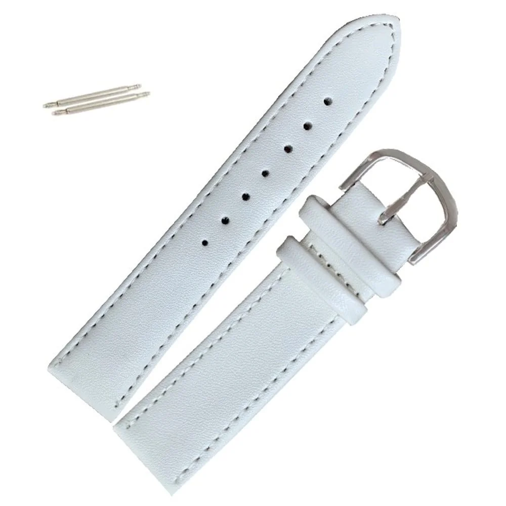 Fako - Horlogebandje - Leer - 20mm - Wit