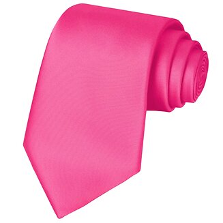 Fako Fashion - Stropdas - Effen - Satijn - 8cm - 145cm - Fuchsia