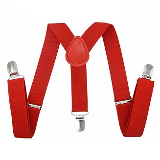 Fako Fashion - Kinder Bretels - Effen - 65cm - Rood