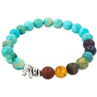 Fako Bijoux - Buddha Armband - Chakra Reiki - Olifant - Turquoise