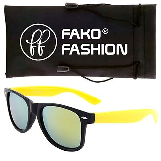 Fako Fashion - Zonnebril - Duo Tone - Zwart/Geel