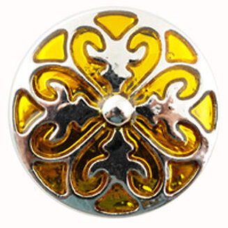Fako Bijoux - Click Button - Metaal - Heart Geel