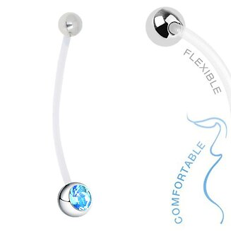 Fako Bijoux - Zwangerschapspiercing - Kristal - Aqua