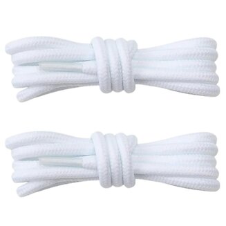 Fako Fashion - Schoenveters - Rond - Gevlochten -  5mm - 100cm - 1 Paar - 2 Stuks - Wit